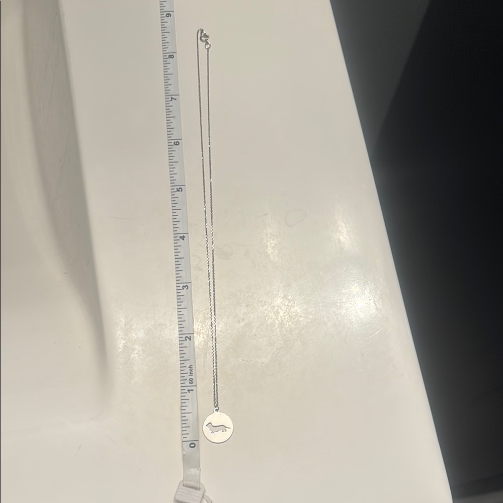 10kt white gold dachshund Pendant Necklace